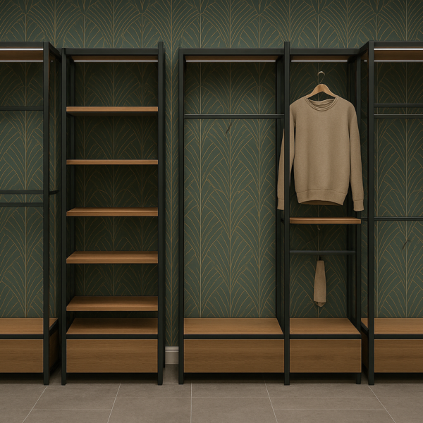 Modulares Wandregal-System „VERTA“ – Maßgefertigter Ladenbau aus MDF & Metall