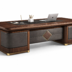 Signature Executive Chefschreibtisch – Maßgefertigtes Premium-Design aus Massivholz & Lederdetails