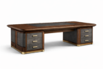 Signature Executive Chefschreibtisch – Maßgefertigtes Premium-Design aus Massivholz & Lederdetails – Bild 2