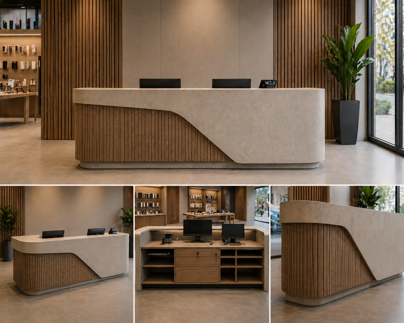 Image 27. Apr. 2026, 17_25_09 Empfangstheke nach Maß | Modernes Design ohne LED | Premium Theke – Bild 1