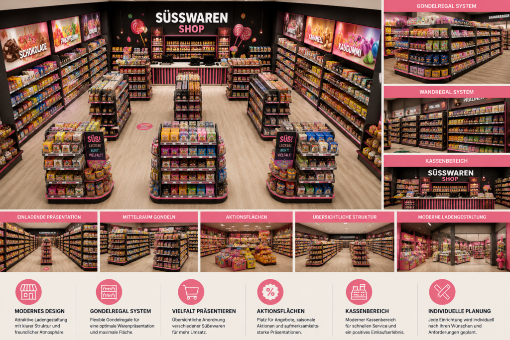 Süßwaren Shop Einrichtung – Moderner Candy Store Ladenbau