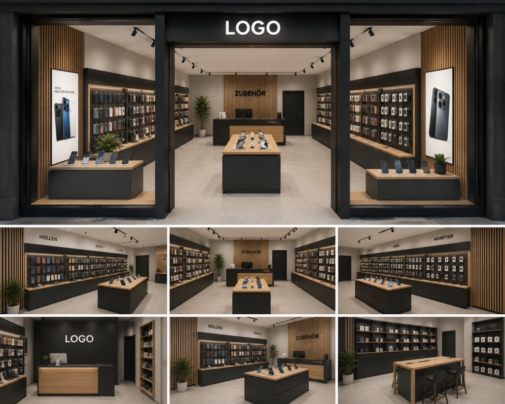 Exklusiver Handyladen Ladenbau – Modernes Smartphone Shop Konzept 2026