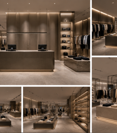 Textilgeschäft Ladenbau moderne Boutique Einrichtung