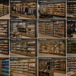 Moderne Wandregal Systeme für verschiedene Shop Konzepte