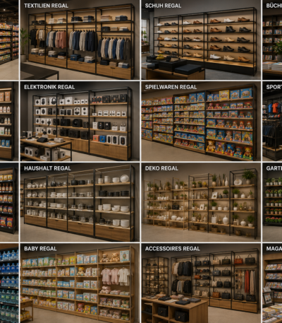 Moderne Wandregal Systeme für verschiedene Shop Konzepte