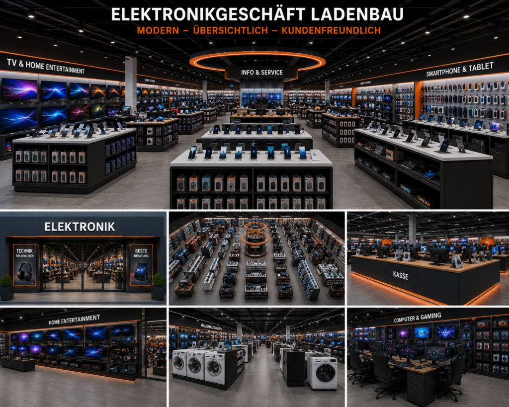 Moderner Elektronikmarkt Ladenbau für Haushaltsgeräte und Technikprodukte