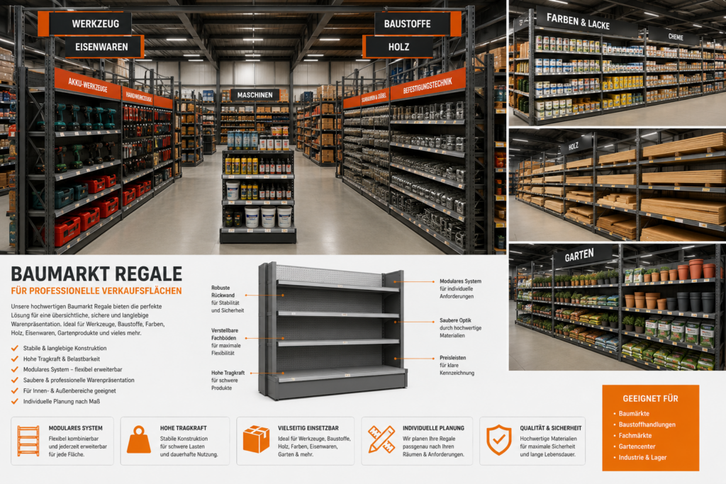 Baumarkt Regale – Moderne Regalsysteme für Fachmärkte